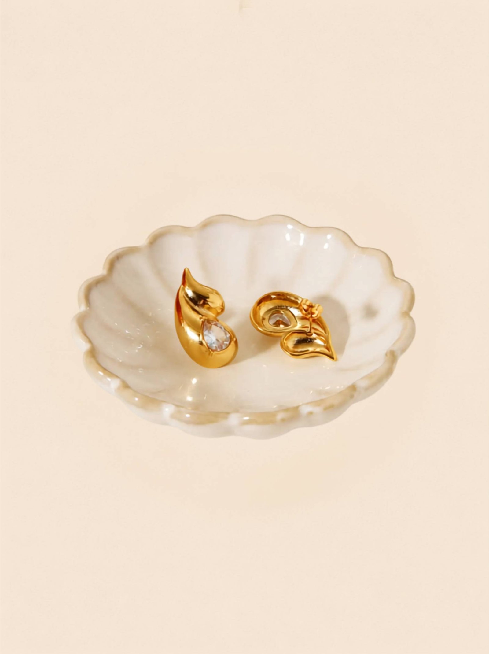 CZ Teardrop Earrings – Elegant Sparkle in 18K Gold Plated Stainless Steel - Image 2