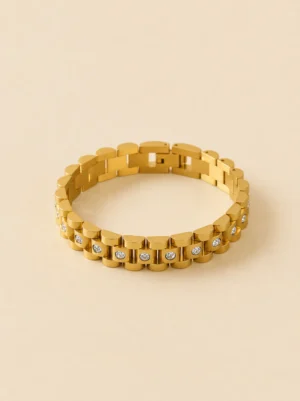 Chunky Charm WatchBand Bracelet – Feminine Edge, Everyday Glam