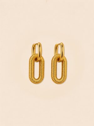 Double Hoop Chain Earrings