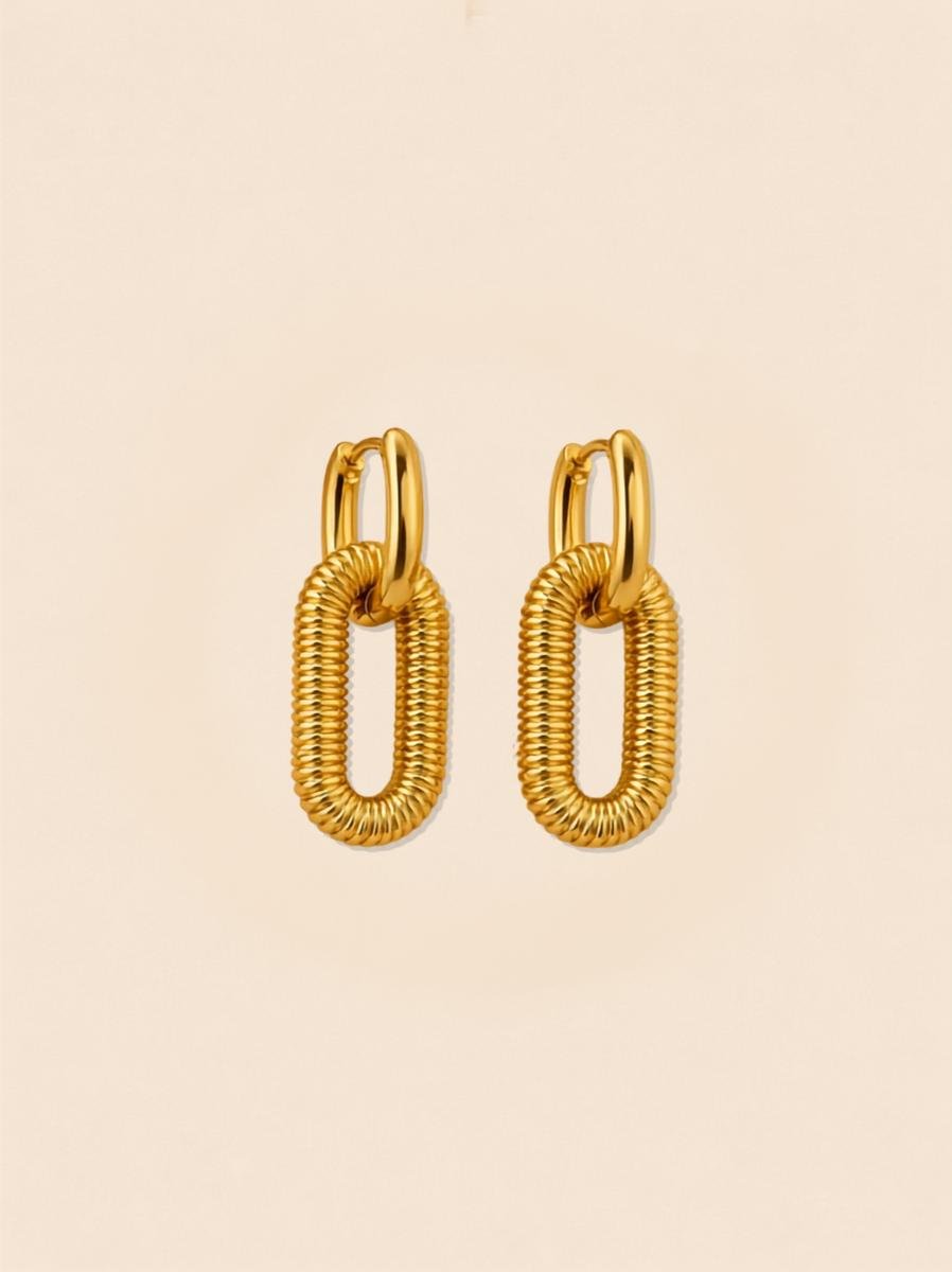 Double Hoop Chain Earrings