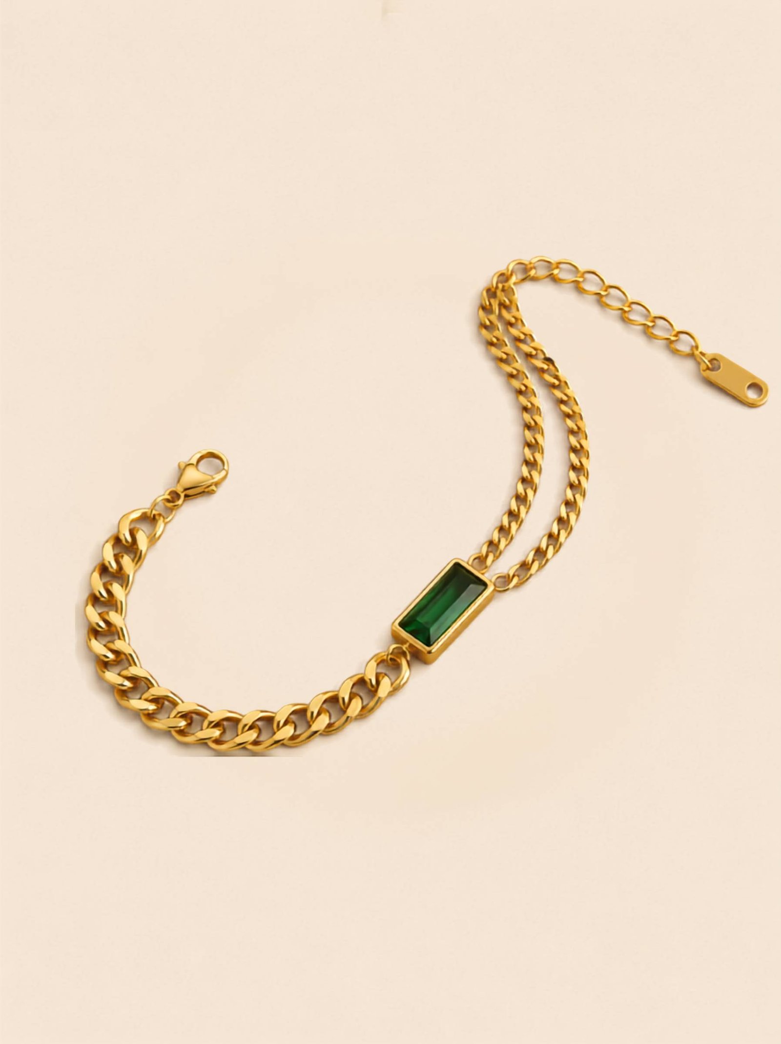 Emerald Zircon Bracelet – Timeless Shine with a Royal Touch - Image 2