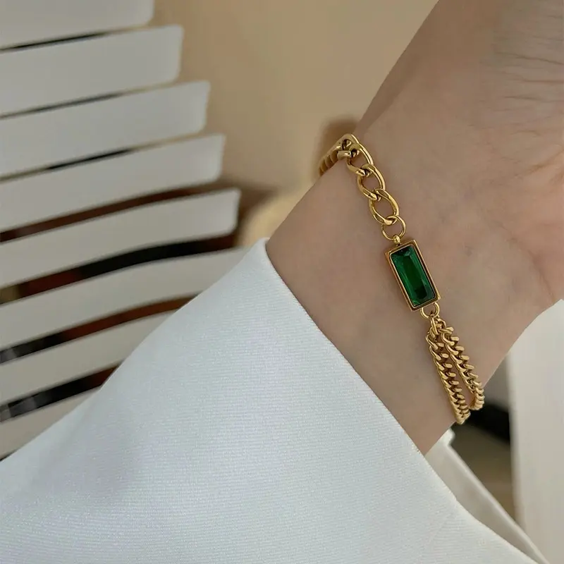 Emerald Zircon Bracelet – Timeless Shine with a Royal Touch - Image 6