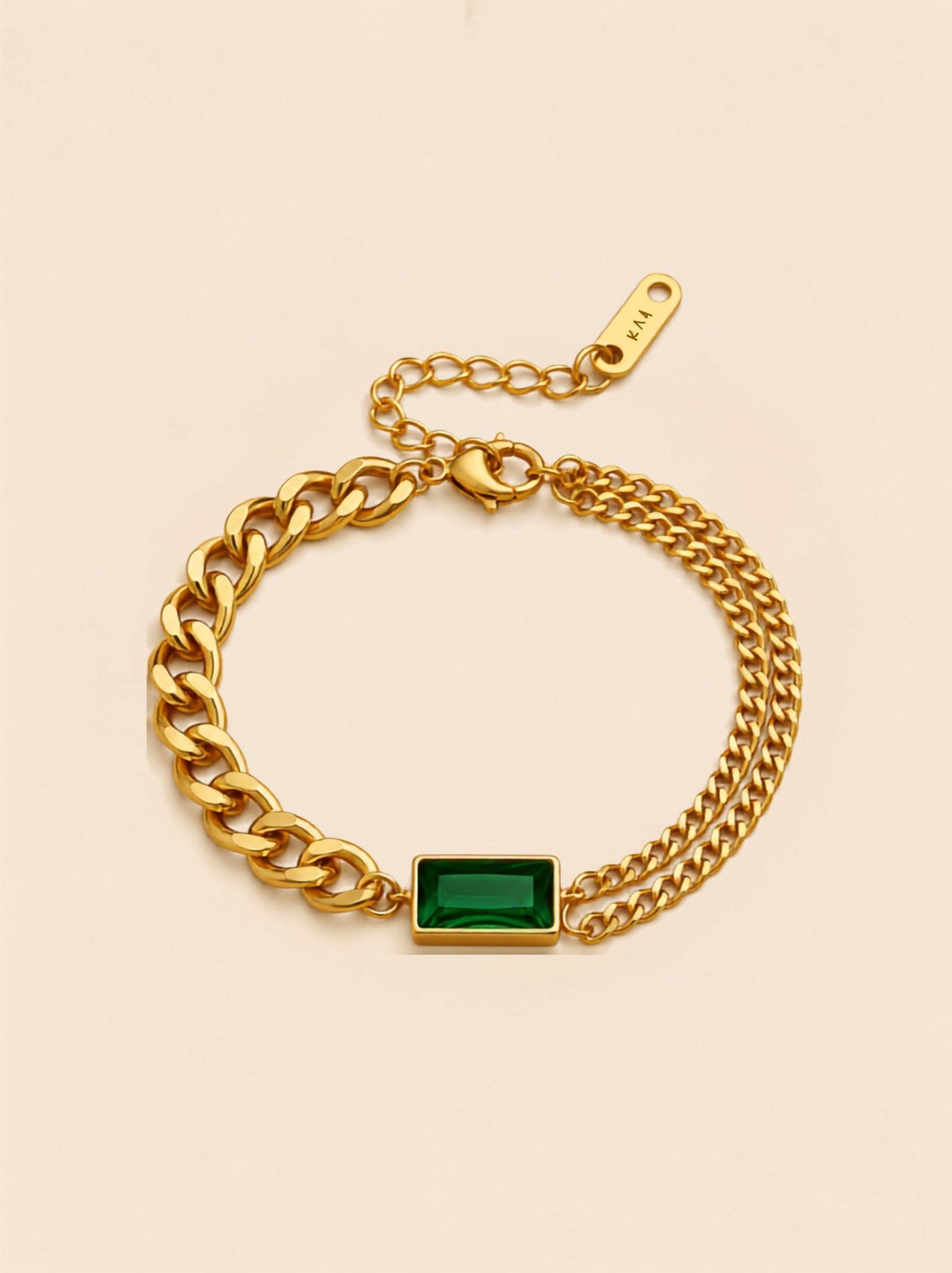Emerald Zircon Bracelet – Timeless Shine with a Royal Touch - Image 3