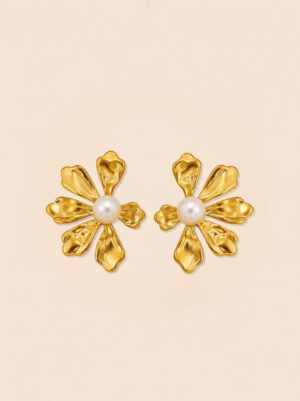 Half Flower Earrings – Elegant, Artistic & Unique Design