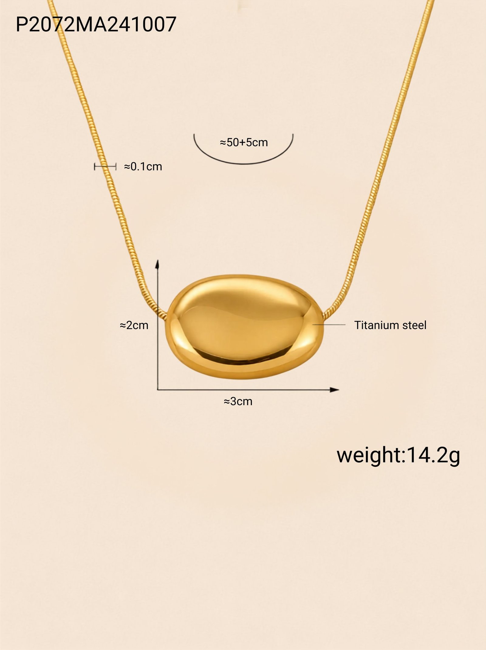 Large Charm Bean Pendant – Bold, Modern & Meaningful - Image 3