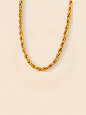 Rope Twisted Minimalist Chain – Trendy 18K Gold Plated Style