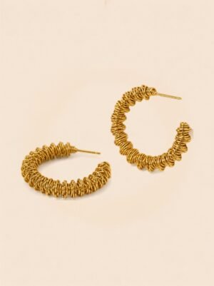 Screw Twisted Earrings – Bold Twist in 18K Gold Plated Style